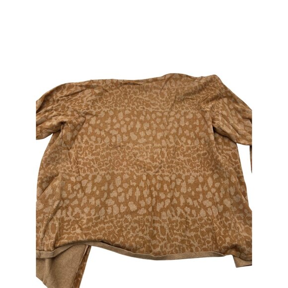 Liz Claiborne XL Tan Animal Print Button-Front Cardigan Sweater 100% Cotton - Picture 5 of 5